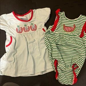Striped Baby Outfits with Apple Design and watermelon trotter street and jelly b